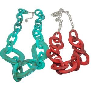 Oversized Malachite Chain Necklace